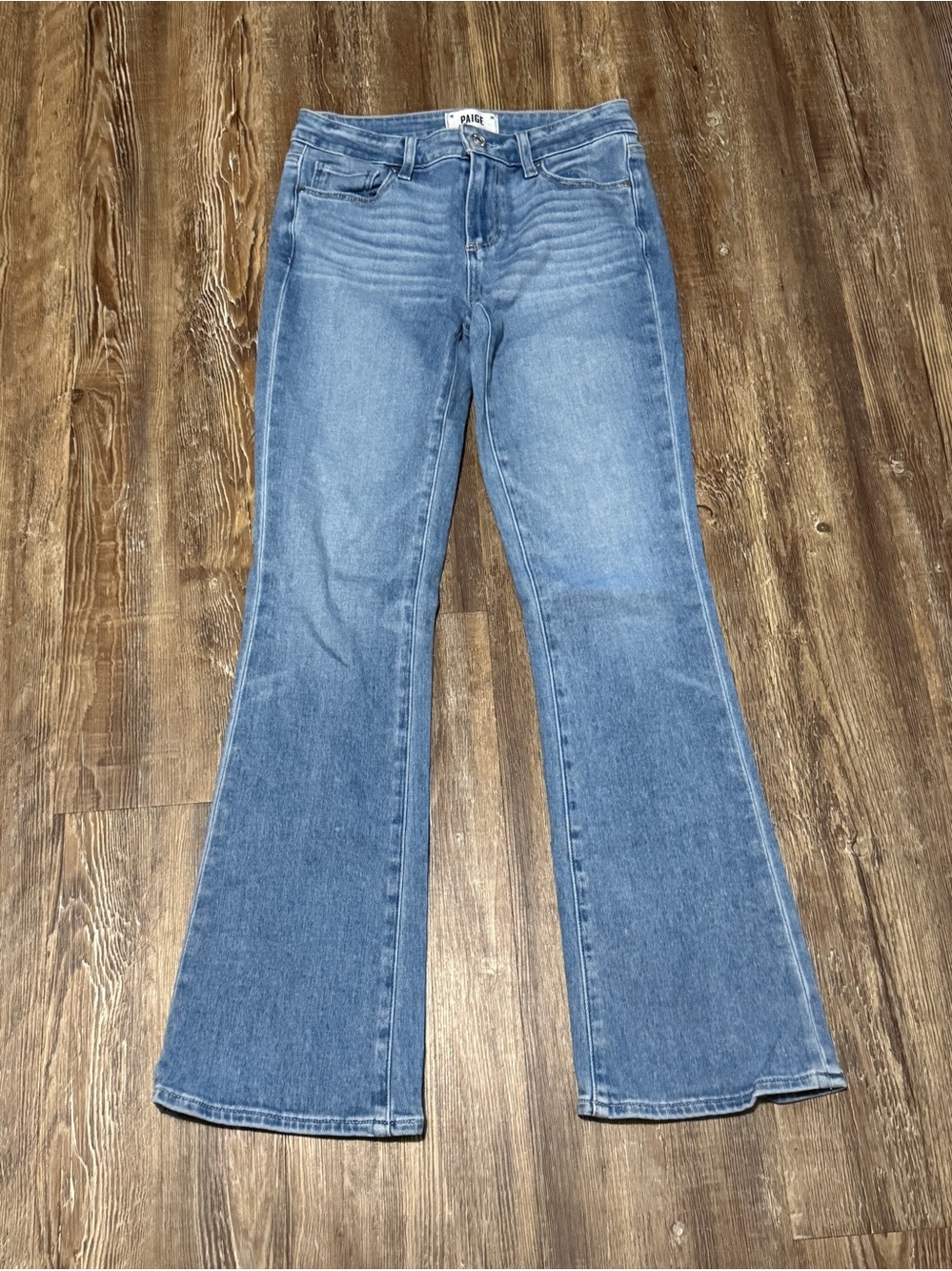 Paige Manhattan Bootcut Jeans Women's 25 Mid Rise in Folk Wash Denim